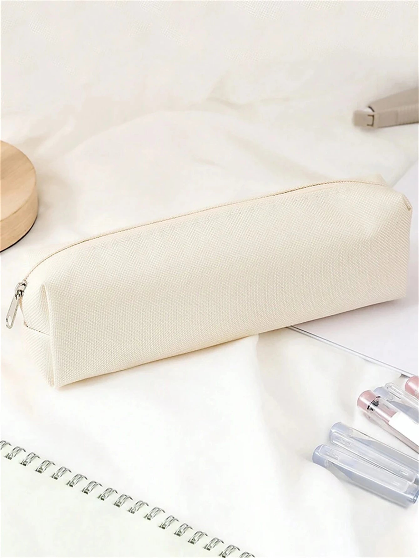 Simple Pencil Case School Supplies Pencil Cases Estuche Escolar Solid Color School Stationery Kalemlik Trousse Pencil Pouch zwq