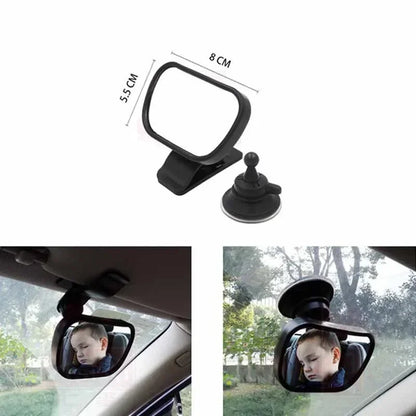 Car Interior Baby Mirrors 360 Degrees Rotatable Windshield Sucker Sun Visor Plate Clips Mirror Baby Kid Back Seat Observe Mirror