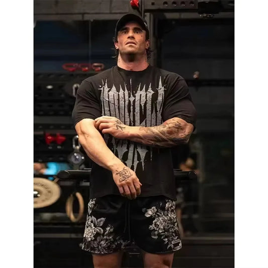 YA T-shirts Men Summer New Sports Leisure Cotton Round Neck Fashion Loose and Comfortable Clothing Gym Running Shirts Man