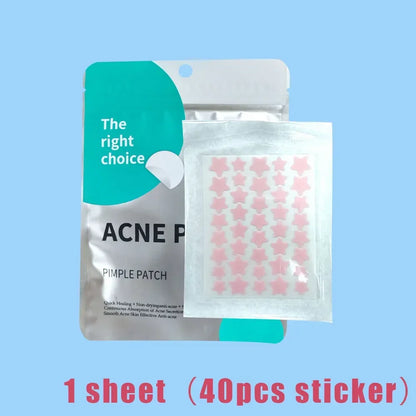 40pcs Colorful PE Pimple Patches Cute Star Shaped Cover Sticker Invisible Pimple Cover Removal Pimple Patch Skin Care