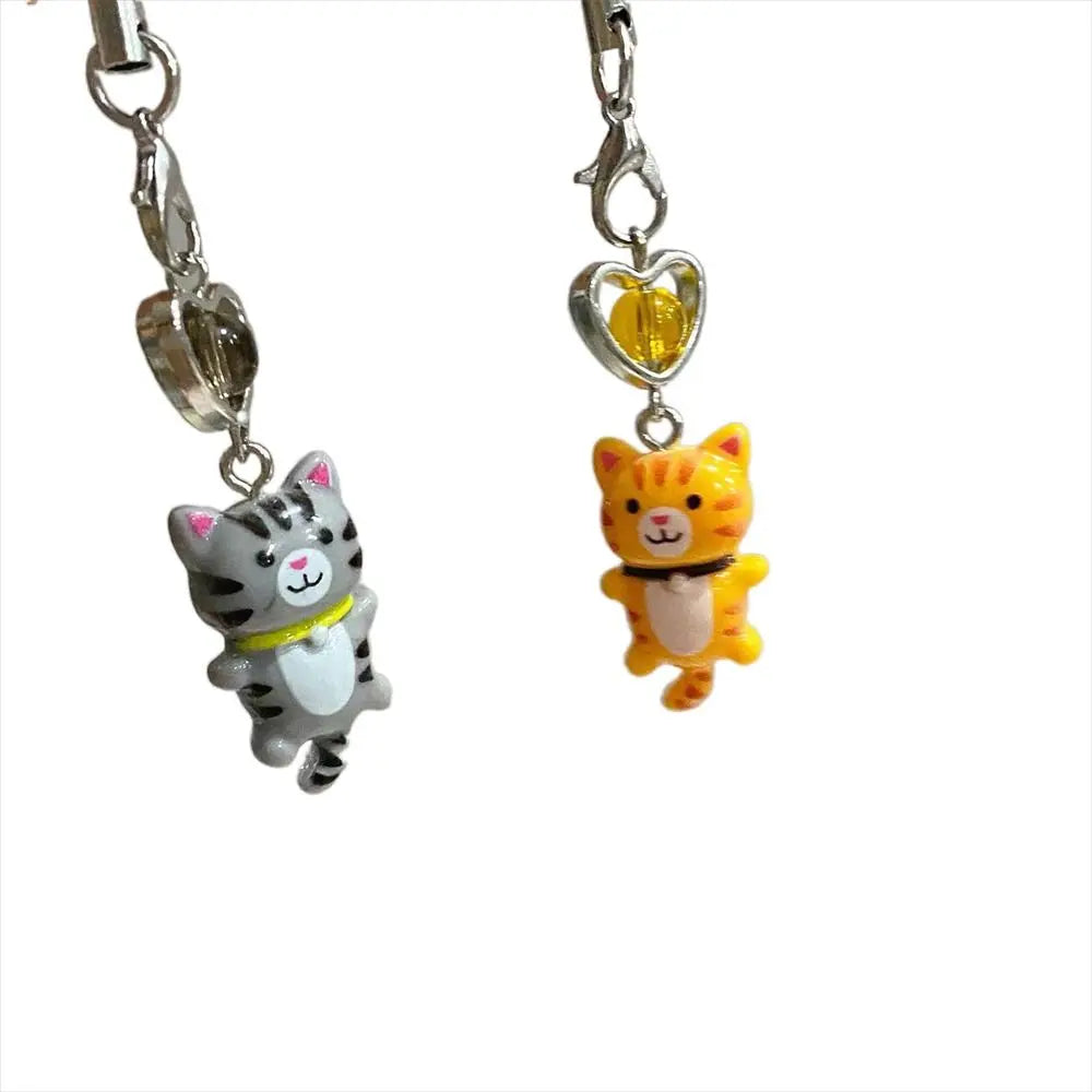 Cat Pendant Phone Strap Anti Lost Keychain Y2K Phone Charm Heart Cute Phone Lanyard Women Girls Phone Accessories