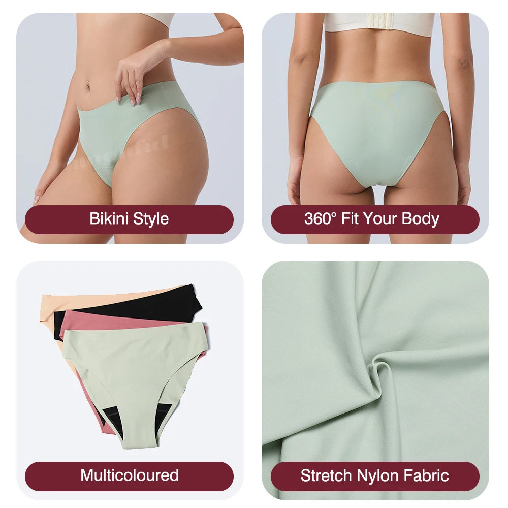 Menstrual Panties Women Leak proof Menstrual Period Underwear Ice Silk Menstruation Panties Menstrual Cycle Absorbent Underwear
