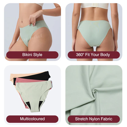 Menstrual Panties Women Leak proof Menstrual Period Underwear Ice Silk Menstruation Panties Menstrual Cycle Absorbent Underwear