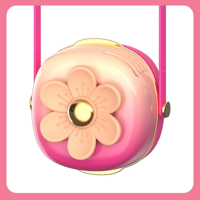 Mini Fan Cartoon halterneck fan USB charging lazy fan portable handheld outdoor mini bladeless small fan