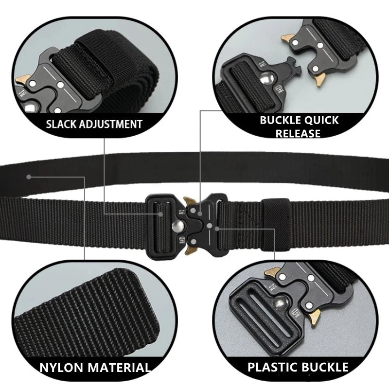 High Quality Men Belt Outdoor Hunting Men Belt Outdoor Work Training Belt Woven Belt Canvas Multi Function Belt Denim Belt
