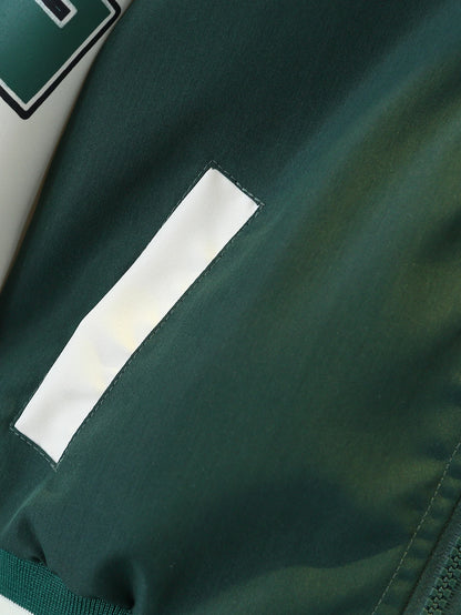 Color - Blocked Hooded Baseball Coats for Boys (3 - 10 Y) in Trendy Spring - Autumn Style