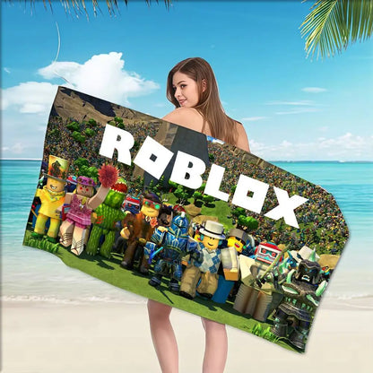 Game-R-Robloxs Beach Towel Colorful Bath Towels For Girl Microfiber Quick Dry Custom Sand Free Beach Yoga Spa Gym Pool