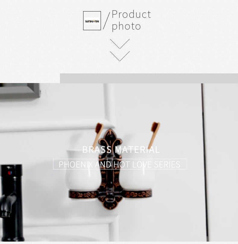 Robe Hooks European Style Brass Black Hangers For Clothes Towel Rack Clothes Hook Home Decoration Bathroom Hardware Set WF-88801