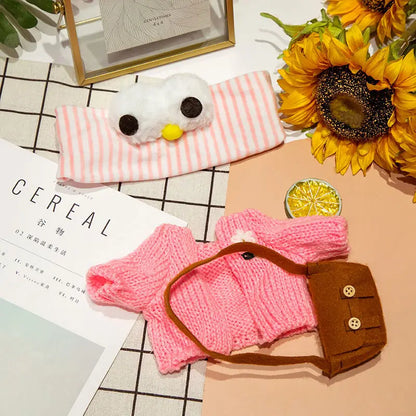 1set Clothes Suit Exquisite Soft Knitted Sweater DIY Accessories For 30cm Kawaii Yellow Duck Lalafanfan Plush Toys Stuffed Dolls