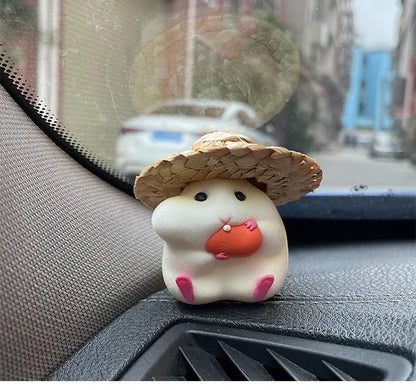 Home Decoration Cute Hatted Coin Hamster Luxury Home Decor For Car Interior Hanging Home Accessories Pendant desk decoration