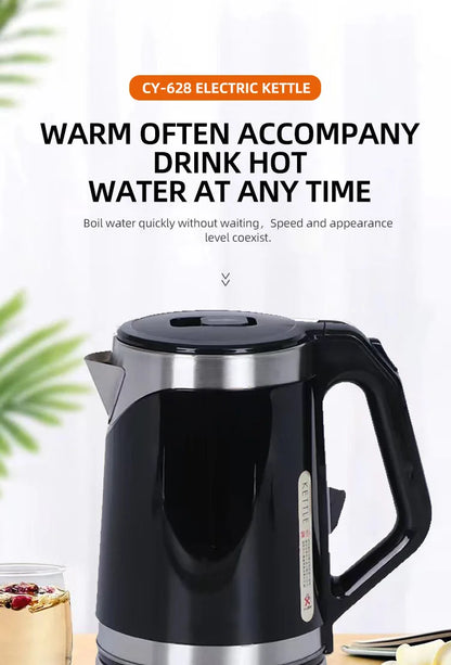 110V 220V Electric Kettle Household Stainless Steel Water Boiling Pot 2L Kettle Home Appliance