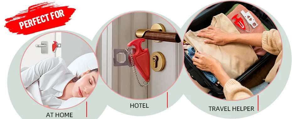 Portable Door Lock for Home Security Door Locks Locks for Extra Security and Protection of Privacy on the Go Perfect for Travel