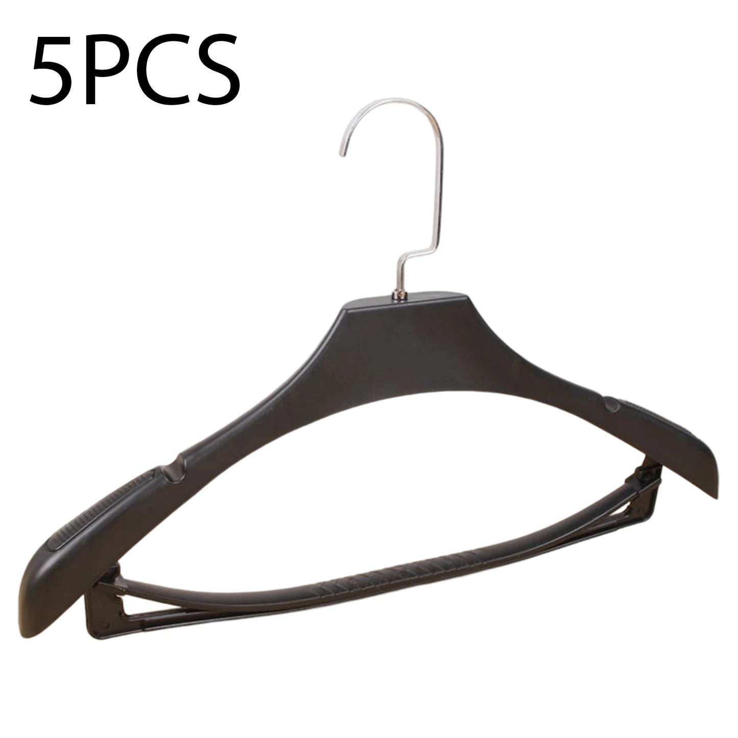5pcs Wide Shoulder Plastic Clothing Hanger Suit Clothes Hanger Seamless Coat Drying Racks Wardrobe Room Storage Organizer