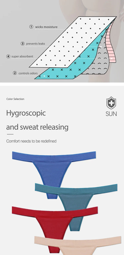 4 Layer Leakproof Menstrual Period Panties Sexy Ladies Thong Menstrual Period Leak Proof Underwear Physiological Pants