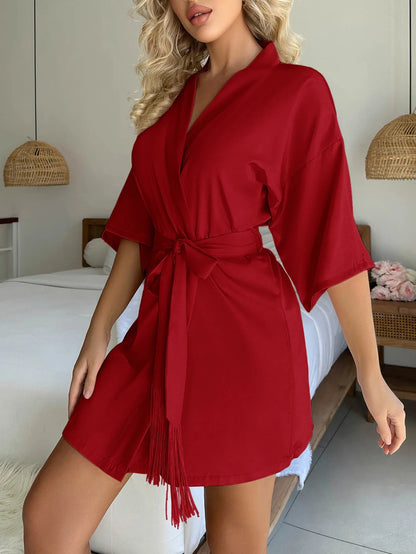 Women's Clothes 2025 Sexy Four Seasons Pajamas Dress Solid Silky Robe Comfortable Homewear Ladies Fashion Soft Lace Nightgowns