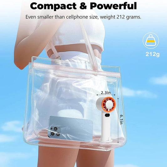 HandFan High Speed Handheld Cooling Fan Portable Mini Hand Fan 120 Speeds Adjustable Digital Display for Travel Beach Outdoors