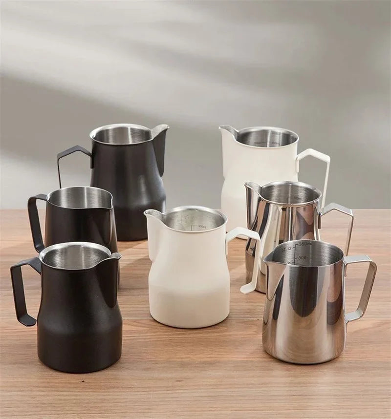 Coffee Milk Frothing Pitcher Jug Stainless Steel With Scale Espresso Steaming Pitchers Professional Milk Foam Jug Barista Craft