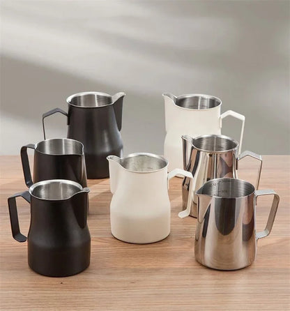 Coffee Milk Frothing Pitcher Jug Stainless Steel With Scale Espresso Steaming Pitchers Professional Milk Foam Jug Barista Craft