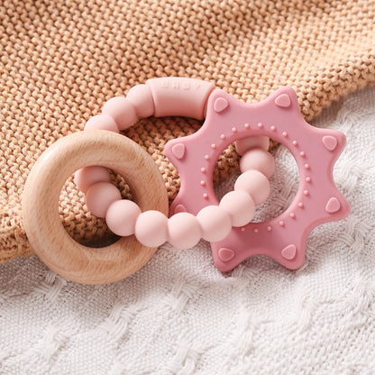 Baby Silicone Teethers Rattle Toys Newborn Chew Food Grade Teethers Training Bed Toy Baby Silicone Soothing Toy Accessories Gift