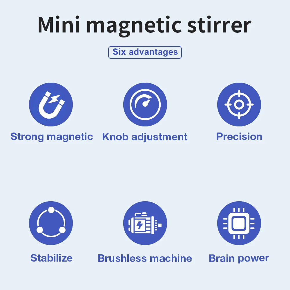 W601 Mini Magnetic Stirrer Perfumes Mixer Laboratory Supplies 1000ml Agitators Stirrers Machine Small Stirring 300-2000RPM