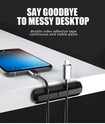 LccKaa Cable Holder Clips Cable Management Cord Organizer Clips Silicone for USB Charging Cable Mouse Cable Wire PC Office Home