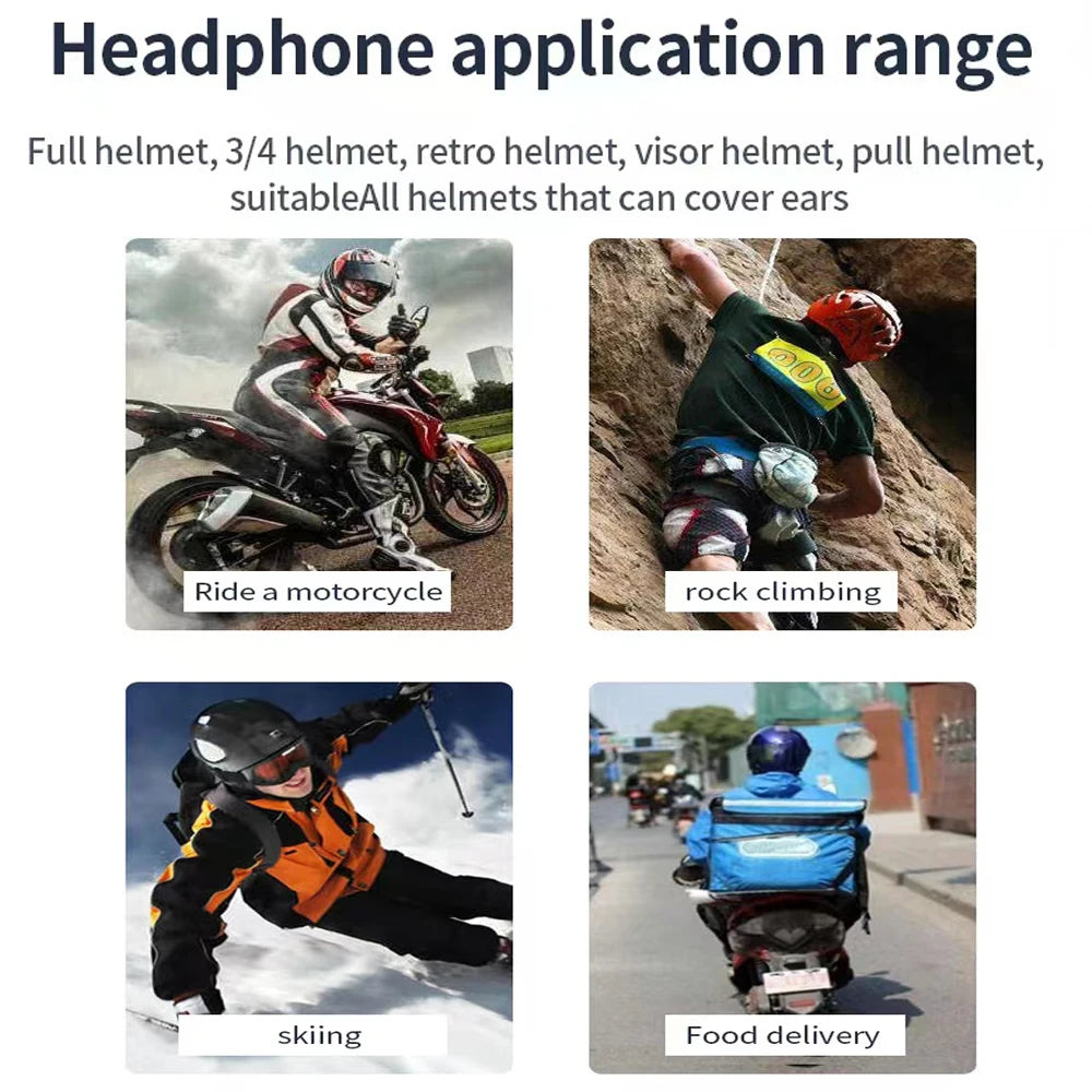 Bluetooth Motorcycle Helmet Headset BT5.0 Wireless Riding Headphone Automatic answering of incoming calls Moto Earphone