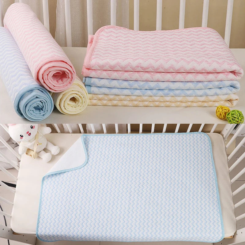 Reusable Infant Change Pad Baby Waterproof Crib Changing Mat Urine Sheet Cotton Diaper Cover Washable Newborn Bed Nappy Mattress