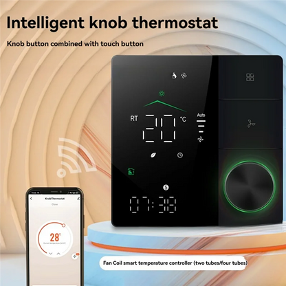 FAST-Tuya Smart Thermostats For Air Conditioner With WIFI Remote Control Smart Knob Thermostat LED Temperature Control Switch C