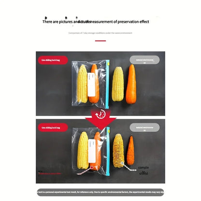 15pcs Reusable Food Storage Bags with Slide Lock Seal - for Fruits, Vegetables, Grains & Meal Prep -Freshness & Space Saving