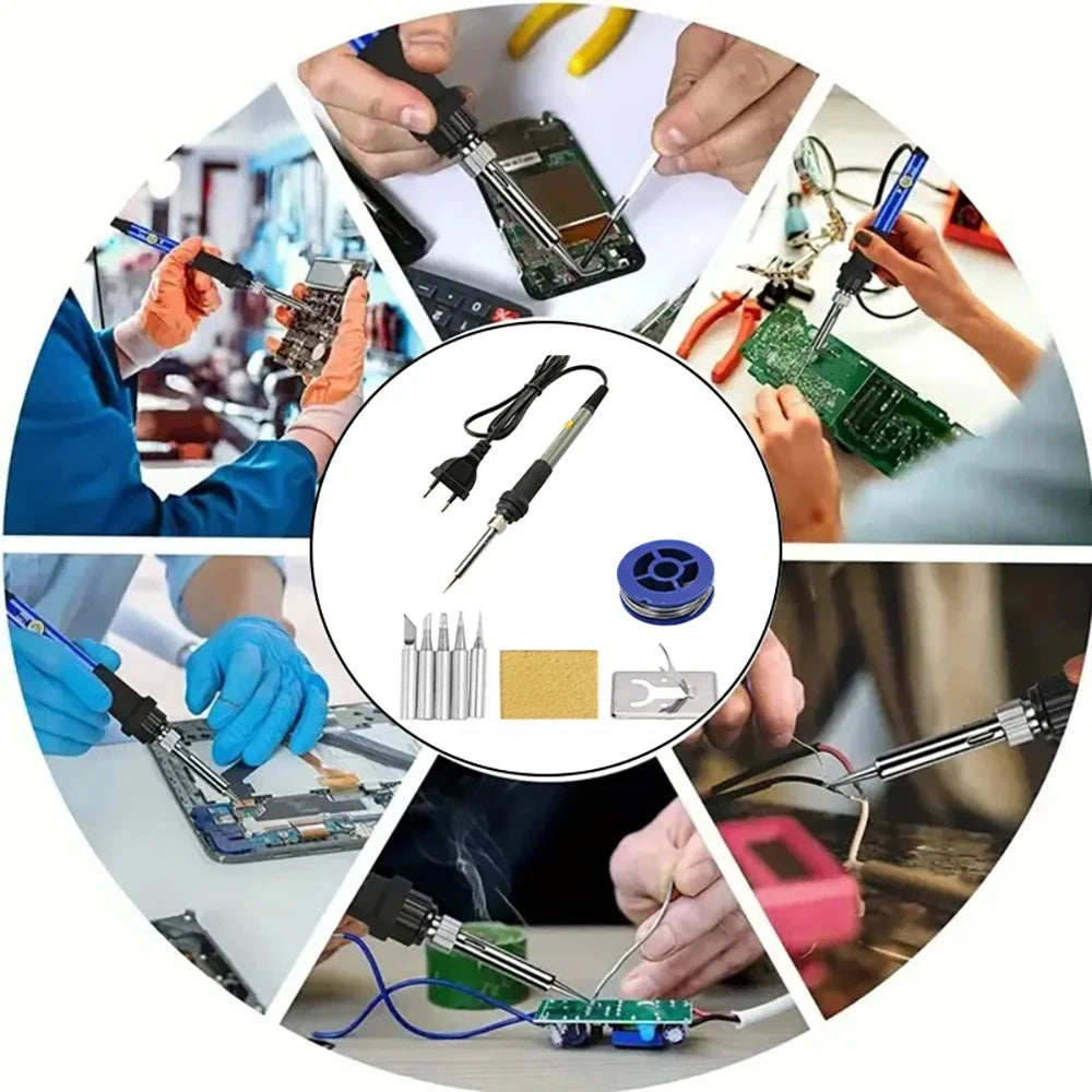 1 Set Thermostatic Soldering Iron 60 Watt Internal Heating Home Electronics Repair Tool Engraving Machine Soldering Iron Tool
