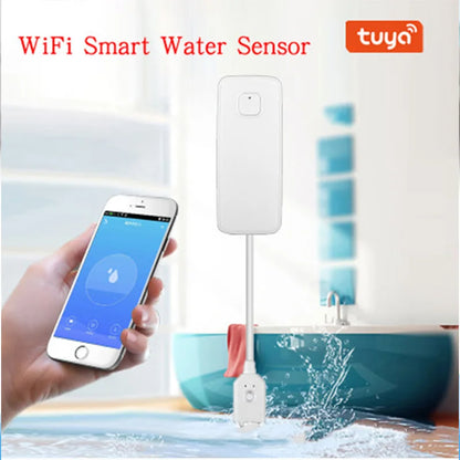 Smart APP WiFi Water Leak Sensor Water Overflow Level Detector Security Sound Alarm System Flood Leakage Sensor Remote Control