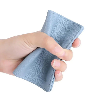 Multi-card Slot Solid Color Portable Leather Card Case Universal Bank Card Credit Card ID Bus Card Holder Travel Card Organizer