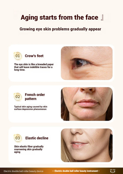 Electric Facial Roller Massager - EMS Microcurrent V-Shape Lifting Device for Face Contouring, Anti-Aging Skin Care & Hydration