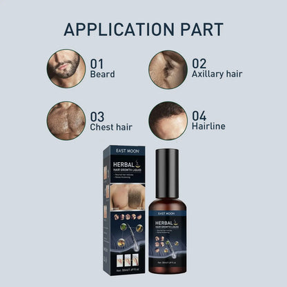 Hair Growth Serum Chest Body Hair Mustache Regrowth Longer Thicker Hair Thinning Treatment Moisture Nourish Beard Growth Spray