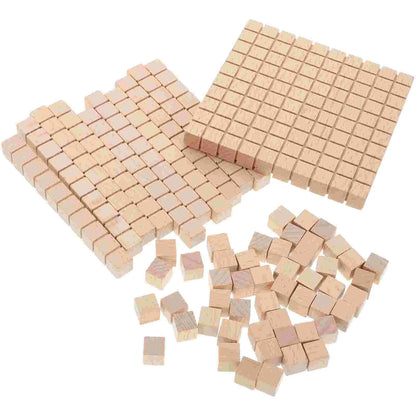 61 Pcs Math Building Blocks Decimal Operation Wood Cubes Manipulatives Counting Blocks Educational Supplies Drafting Supplies