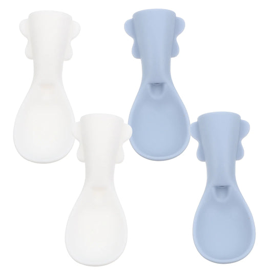 4 Pcs Baby Bag Spoon Set Silicone Food Pouch Attachment Baby Tableware Infant Feeding Supplies Dessert Spoons Sugar Spoons