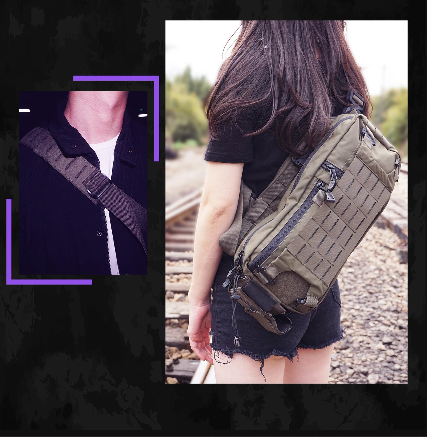 Tactical Backpack Hunting Gear 421X Chest Bag Sports Bags For Men Molle Hunting Camping Shoulder Sling Accessory Strap Outdoor