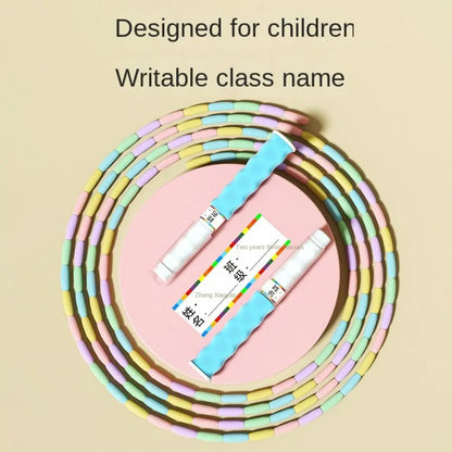 Bamboo Joint Soft Bead Skipping Rope Anti-Skid 2.8m Segmented Fitness Jump Rope Unisex Anti Slip Sports Rope Home Exercise