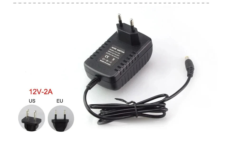 12 Volt Power Supply Transformer Converter AC 100-240V To DC 12V EU US Power Adapter Source Charger DC12V 1A 2A 3A LED Driver