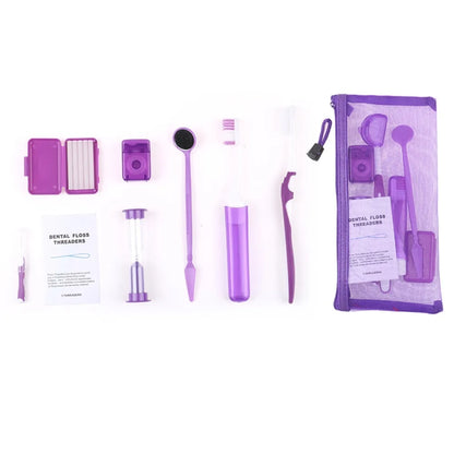 8pcs/set Oral Cleaning Care Dental Teeth Orthodontic Kits Whitening Tool Portable Outdoor Suit Interdental BrushOral Care