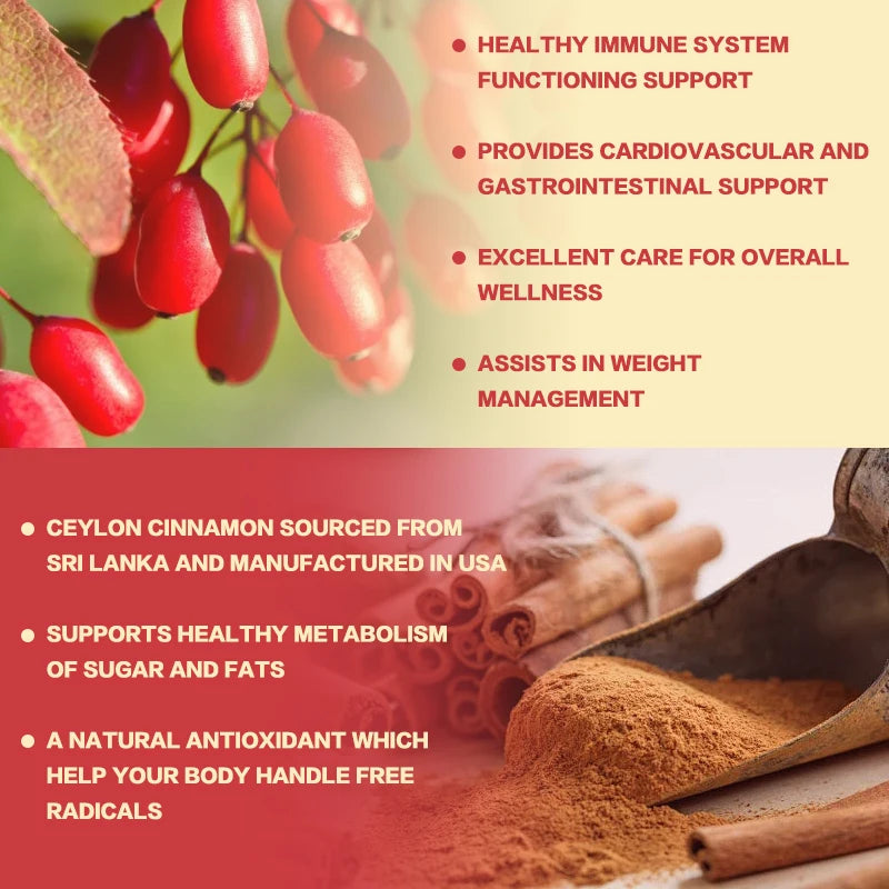 Berberine & Ceylon Cinnamon Gummies - Support Immune, Heart, Metabolic and Digestive Health