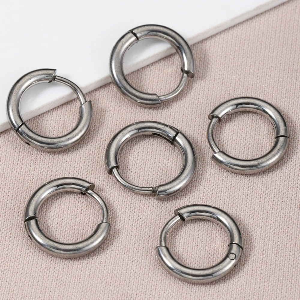 10pcs Stainless Steel Hoop Earrings 2.0mm Ear Ring Round Circle Earring
