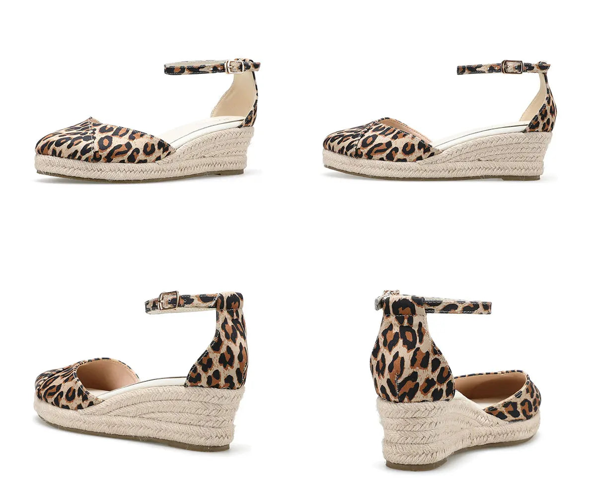 Ladies Casual Wedges Summer New Platform Sandals Fashion High Heels Espadrilles Sandals Roman Buckle Sandals