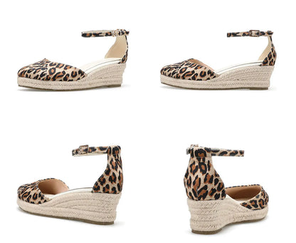 Ladies Casual Wedges Summer New Platform Sandals Fashion High Heels Espadrilles Sandals Roman Buckle Sandals