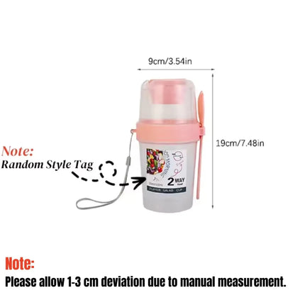 Salad Cups Carry Breakfast Cups Yogurt Cereal Oatmeal Snacks Parfait Containers and Salad Dressing Holders with Forks