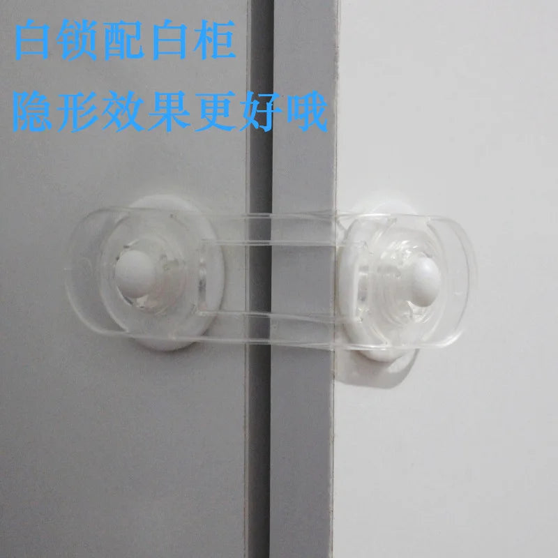 2Pcs Transparent Drawer Door Cabinet Cupboard Safety Locks Baby Kids Safety Care Plastic Locks Straps Infant Baby Protection