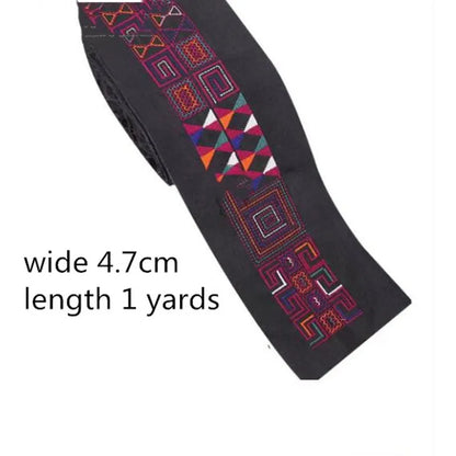 1 Yards Ethnic Embroidered Ribbons Trim DIY for Decoration Handcraft Apparel Sewing