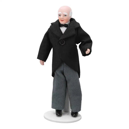 Doll House Servant 1:12 Doll House Miniature Turnable Ceramic Victorian Servant Toy Decoration with Stand