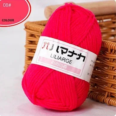 Multi-purpose 25g/ball Milk Cotton Yarn for DIY, Handmade Crafts, Amigurumi, Hats, and Bags
