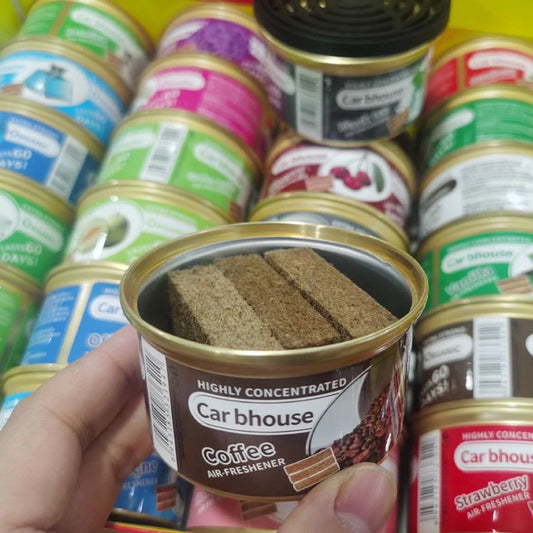 Car Air Freshener: 12 Kinds Scent | Organic Cans | Odor Eliminator Essential | Long-Lasting | Strong Fragrance | For Home/Toilet